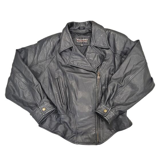 Wilsons Women's Black Moto Leather Jacket - Picture 2 of 16